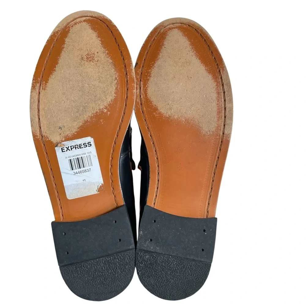 Express Black Leather Penny Loafers Men’s Size 11 Office Career Party Wedding